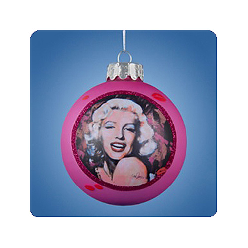 Marilyn Monroe 3-Inch Pink Glass Ball Holiday Ornament